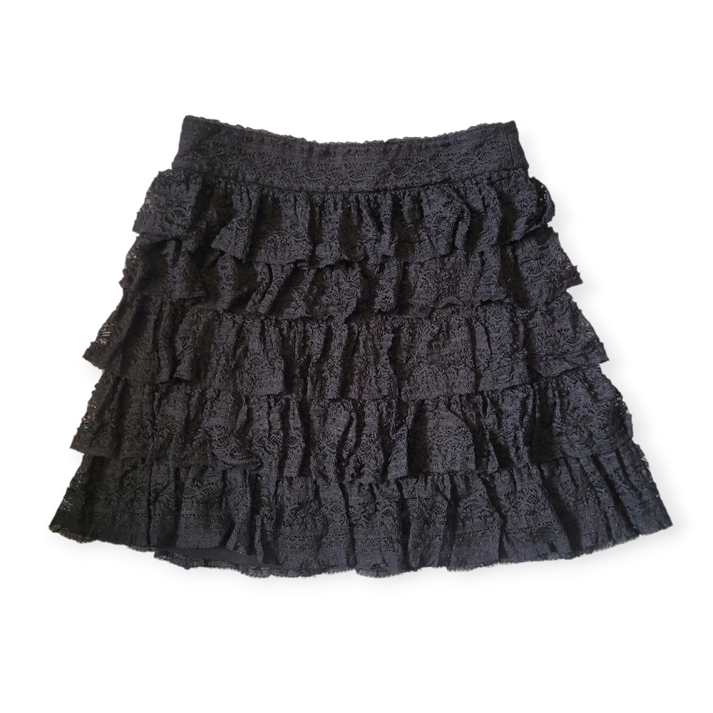Royal Underground Tiered Lace Miniskirt Black Size 4 Goth Rocker